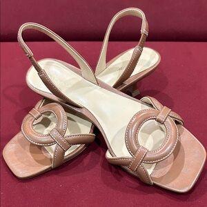 Ann Taylor Tan Leather Sandals